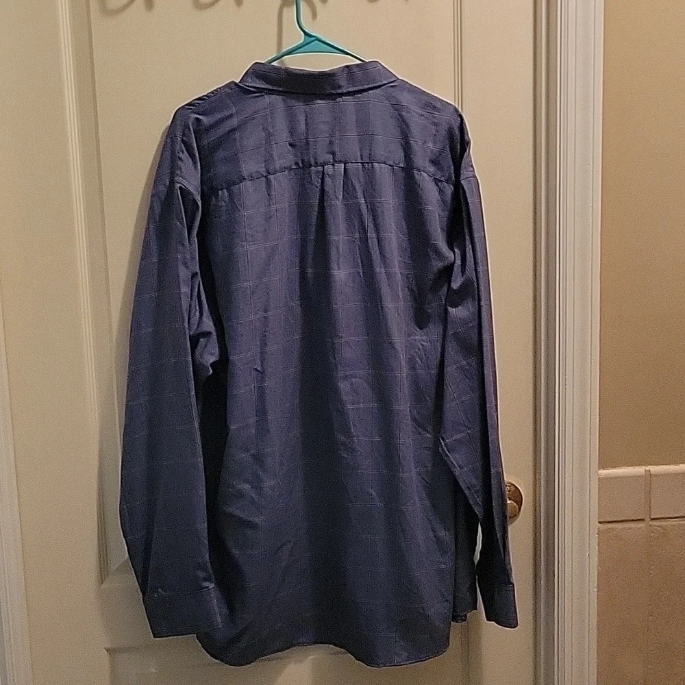 Van Heusen Traveler slate blue check button down collar shirt long slv 3XL EUC … - Picture 4 of 6